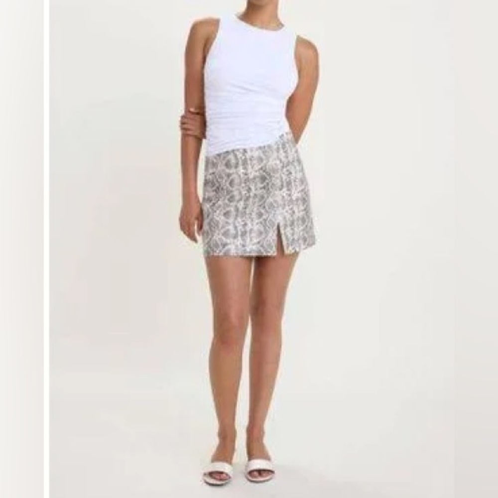 NWT | Good American Faux Leather Snakeskin Mini Skirt | SZ 15